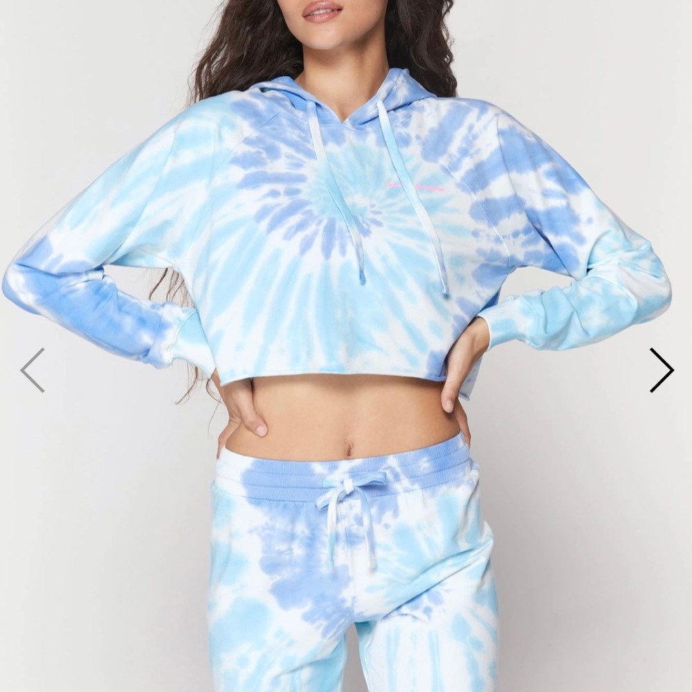 NWT Spiritual Gangster Tie Dye Luna Crop Hoodie - M - Aruba Tie Dye